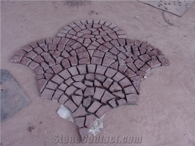 G666 Shouning Red Granite, Cube Cobble Stone