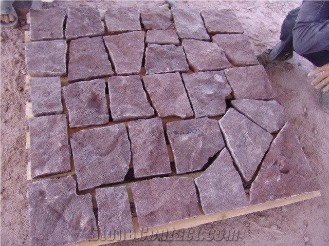 G666 Shouning Red Granite, Cube Cobble Stone