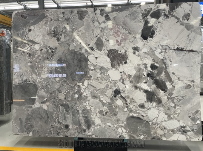 Natural Terrazzo Grey  Marble Slabs