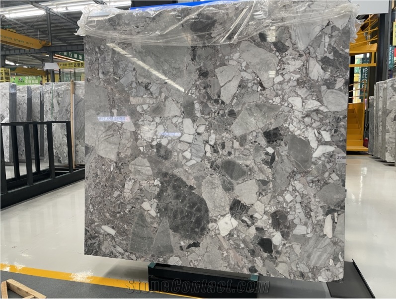 Natural Terrazzo Grey  Marble Slabs