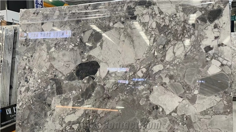 Natural Terrazzo Grey  Marble Slabs