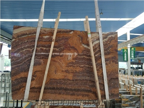 Tiger Onyx Pakistan Bookmatch Slabs Tiles Wall Cladding
