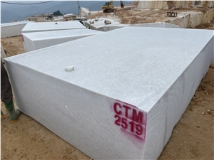 Vietnam White Marble Blocks- Fine And Medium Grains