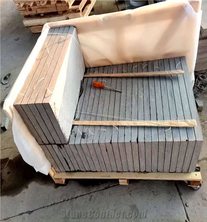 Chinese Customized Leathered Surface Bluestone Tiles