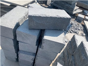 G654 Dark Grey Granite Wall Blocks, Split Face Garden Wall Stone