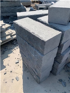 G654 Dark Grey Granite Wall Blocks, Split Face Garden Wall Stone