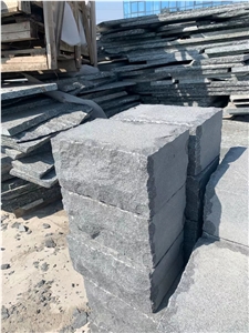 G654 Dark Grey Granite Wall Blocks, Split Face Garden Wall Stone