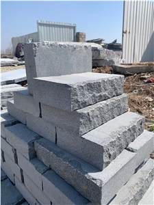 G654 Dark Grey Granite Wall Blocks, Split Face Garden Wall Stone