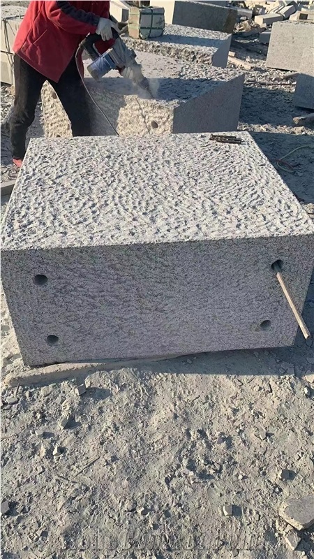 Handcrafted Granite Stone Outdoor Curving Stone Bench