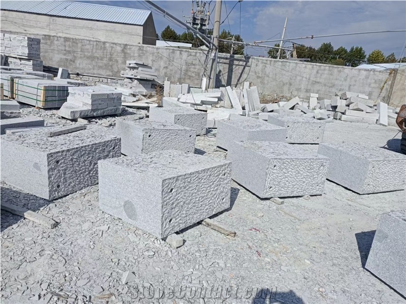 Handcrafted Granite Stone Outdoor Curving Stone Bench