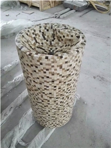 Marble Mosaic Pedestal Sink, Mosaic Free Standing Washbasin