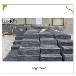 UNION DECO Cheap Black Quartzite Panel Stacked Stone Veneer