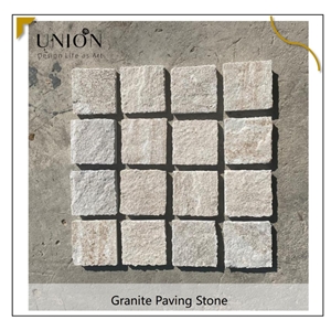 UNION DECO Granite Cobble Stone Landscaping Stones On Mesh