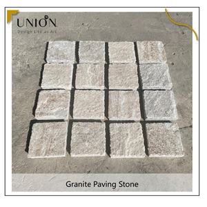 UNION DECO Granite Cobble Stone Landscaping Stones On Mesh