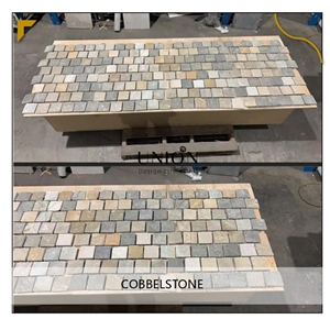 UNION DECO Granite Cobble Stone Landscaping Stones On Mesh