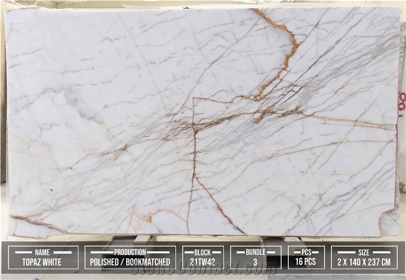 Topaz White Marble Slab