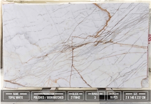 Topaz White Marble Slab