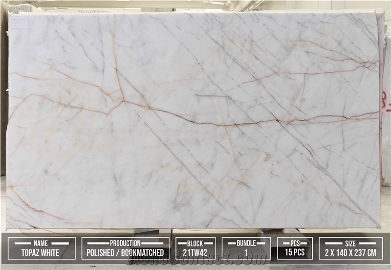 Topaz White Marble Slab