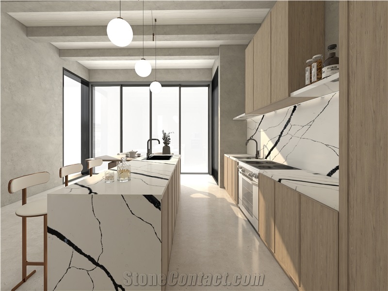 Calacatta Manhattan Quartz Finished Product