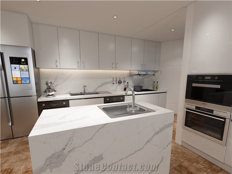 Calacatta Pearl Quartz Finished Product