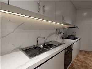Calacatta Pearl Quartz Finished Product