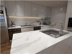 Calacatta Pearl Quartz Finished Product