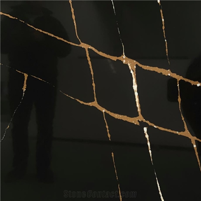 Marquina Black Quartz Tile