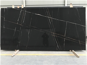 Marquina Black Quartz Slab