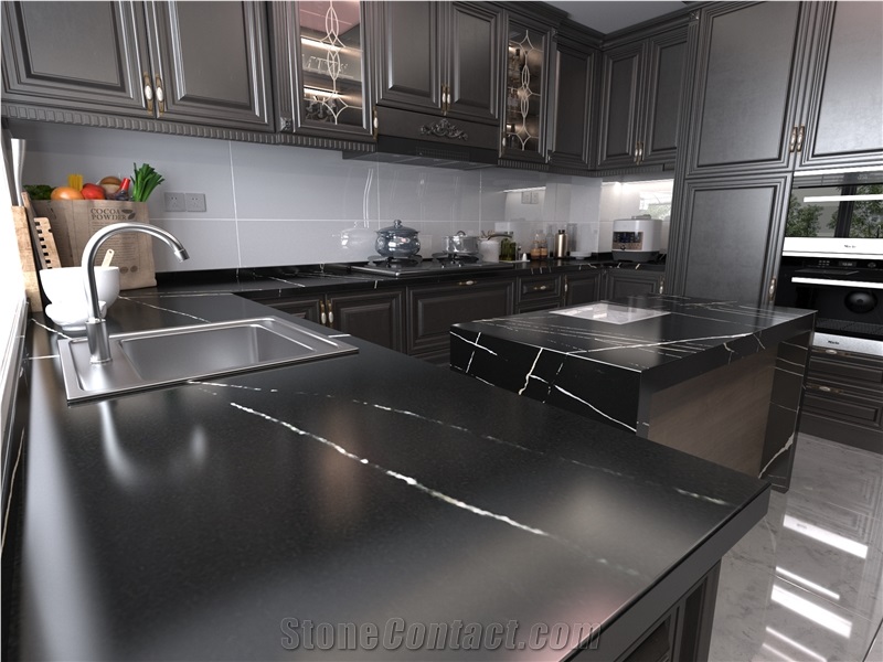 Marquina Black Quartz Finished Product