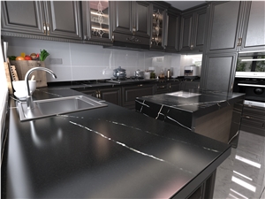 Marquina Black Quartz Finished Product