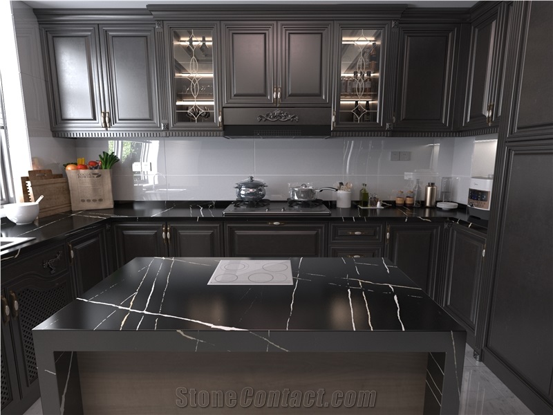 Marquina Black Quartz Finished Product