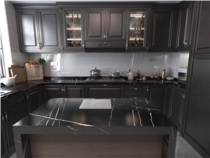 Marquina Black Quartz Finished Product