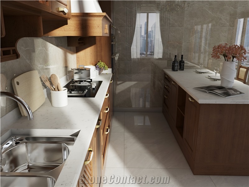 Carrara Primavera Quartz Finished Product