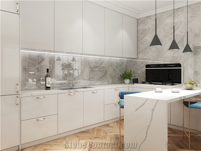 Calacatta Deluxe Quartz Finished Product
