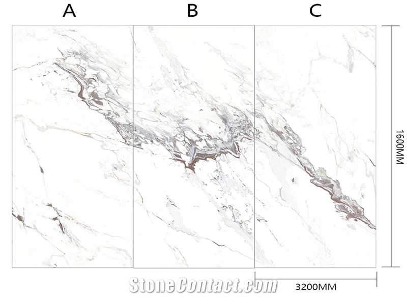 White Breccia Sintered Stone Slab