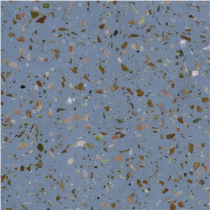 Blue Colorful Clouds Terrazzo