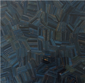 Blue Tiger Eye Semiprecious Stone Tile