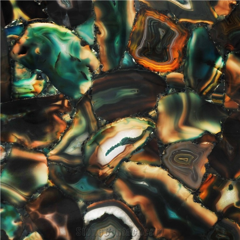Agate Delta Semiprecious Stone Tile