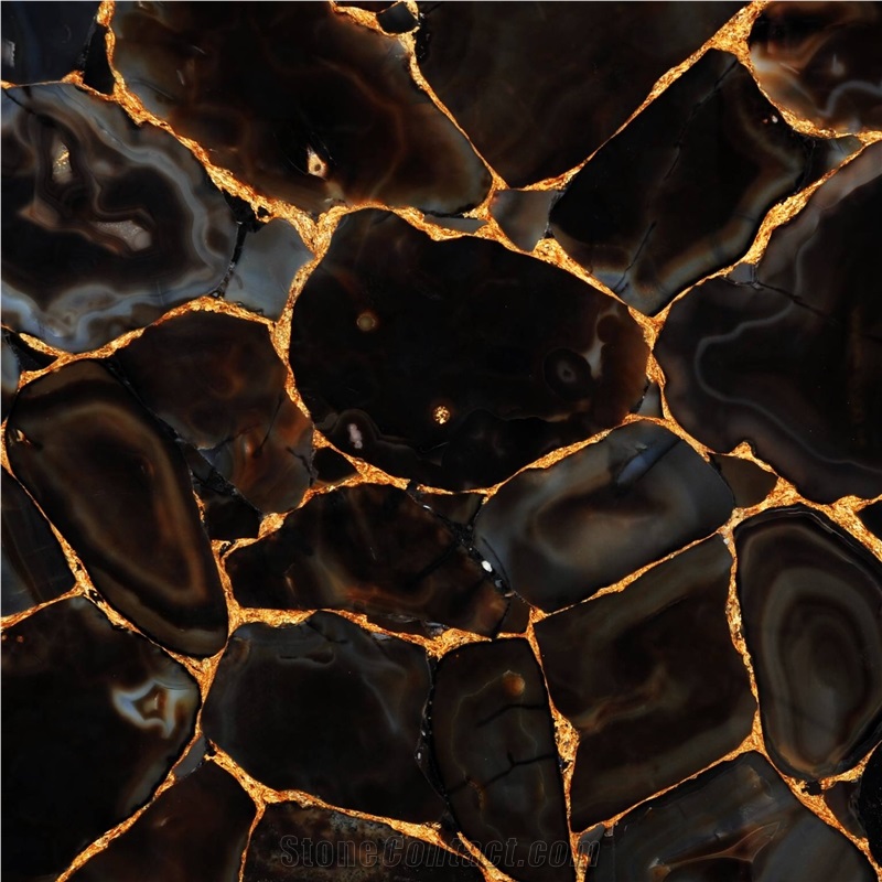 Agate Black Diamond Semiprecious Stone importance=