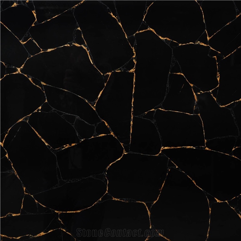 Obsidian Black With Gold Semiprecious Stone importance=