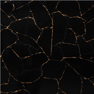 Obsidian Black With Gold Semiprecious Stone
