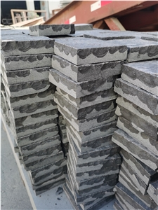 Black Granite New Mongolia Black Natural Edge Cobbles Paving