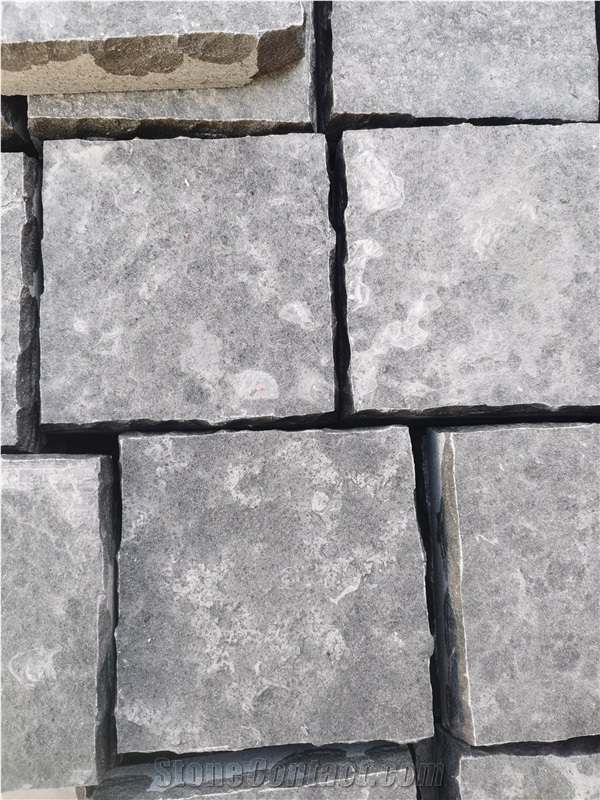 Black Granite New Mongolia Black Natural Edge Cobbles Paving