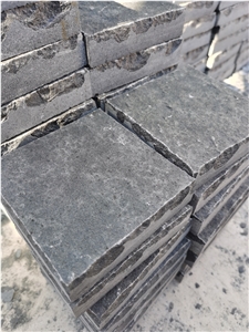 Black Granite New Mongolia Black Natural Edge Cobbles Paving