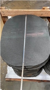 Hainan Black Basalt Organic Stepper Landscap Round Paver