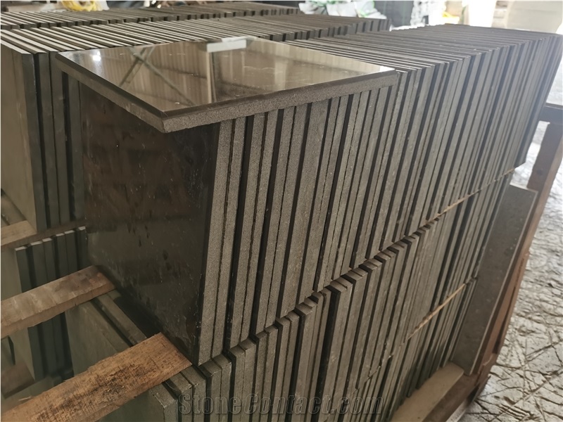 Indian Absolute Black Granite Polished And Flamed Tiles