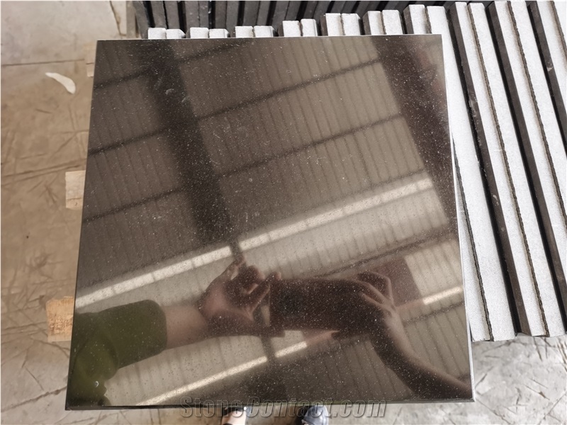 Indian Absolute Black Granite Polished And Flamed Tiles