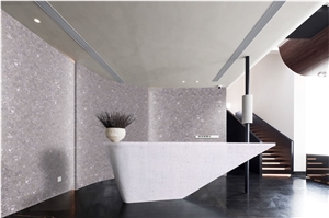 Alba White Terrazzo Slab Project Stone Tile