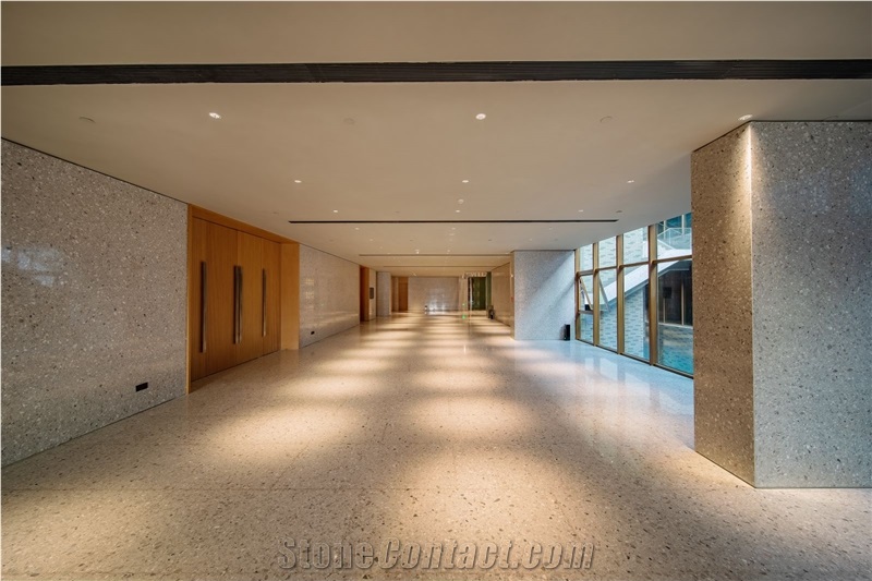 Alba White Terrazzo Slab Project Stone Tile