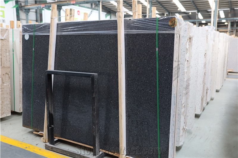 Black Color Artificial Stone Precast Terrazzo Slabs